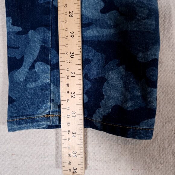 Woman Within Blue Jeans Size 14W Tall Camo Denim Pants Stretch Casual Urban - Picture 5 of 15